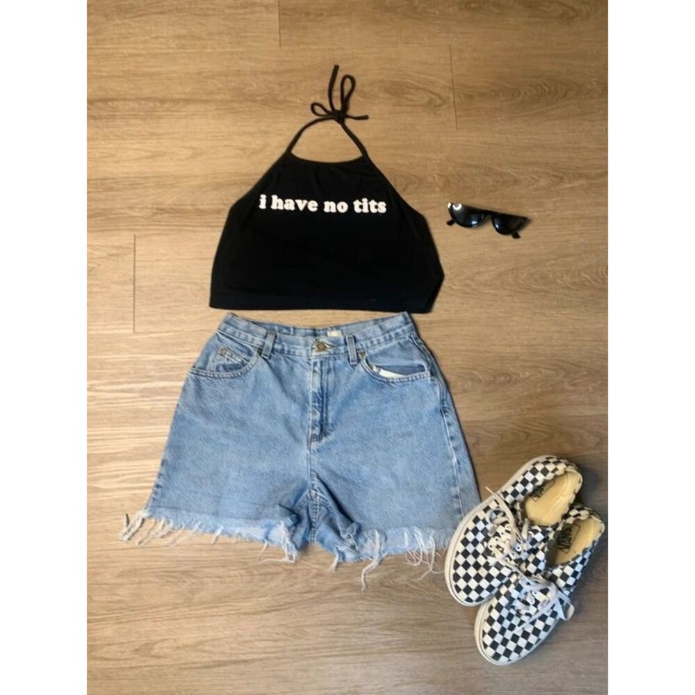 🍒 Graphic Halter Top - Y2K Brat Streetwear 🍒
